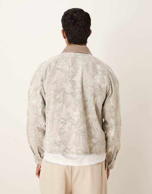 Abercrombie & Fitch lightweight cropped barn jacket in camo print, 3 of 5