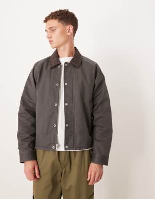 Abercrombie & Fitch Lightweight Cropped Barn Jacket In Blue