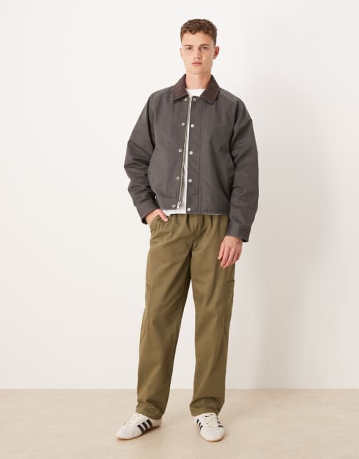 Abercrombie & Fitch lightweight cropped barn jacket in navy , 2 of 4