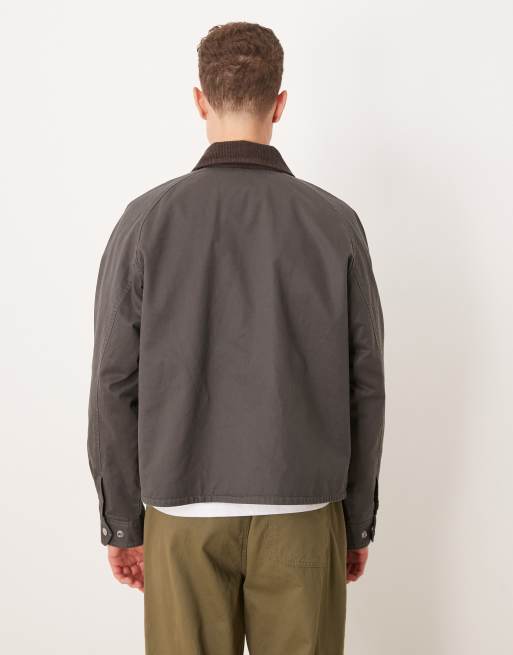 Abercrombie & Fitch lightweight cropped barn jacket in navy , 4 of 4