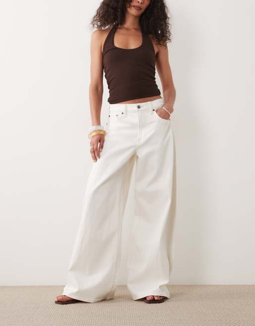 Abercrombie & Fitch lightweight denim high rise ultra wide pants