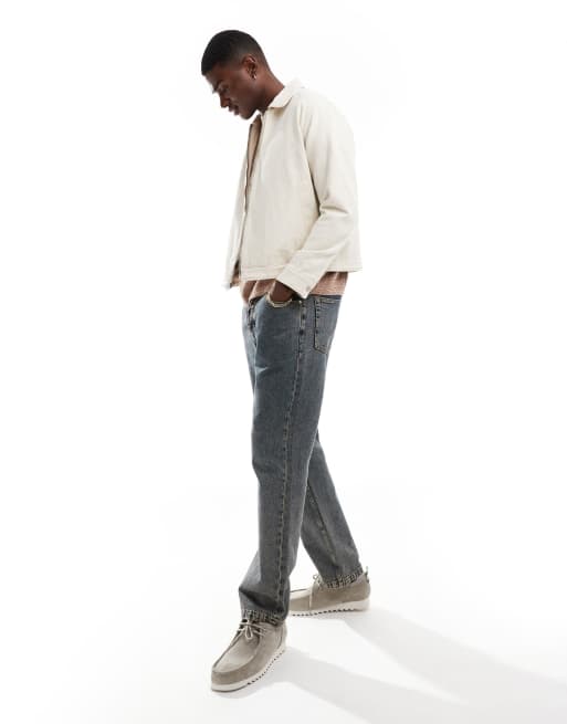 Abercrombie & Fitch lightweight linen zip front harrington jacket in beige, 2 of 4