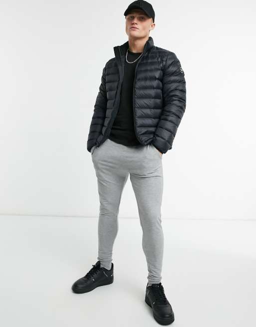 Abercrombie u0026 Fitch lightweight mock neck puffer jacket in black | ASOS