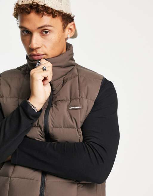 Abercrombie Fitch lightweight puffer gilet in brown