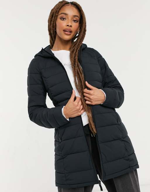 Abercrombie long hot sale puffer coat