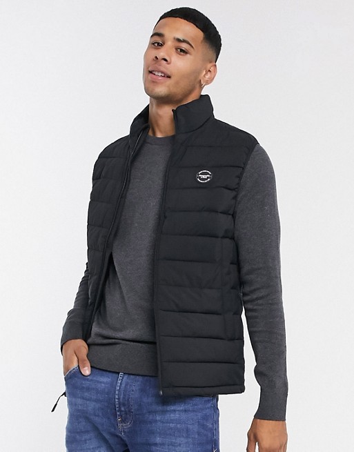 Abercrombie & Fitch lightweight puffer vest in black