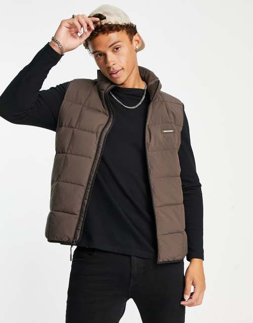 Abercrombie Fitch lightweight puffer vest in brown