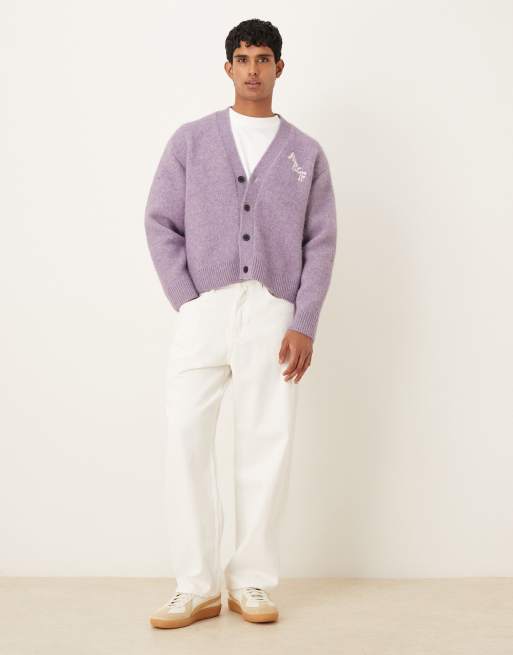 Abercrombie & Fitch - Lilla oversized cardigan med logo, 2 af 5