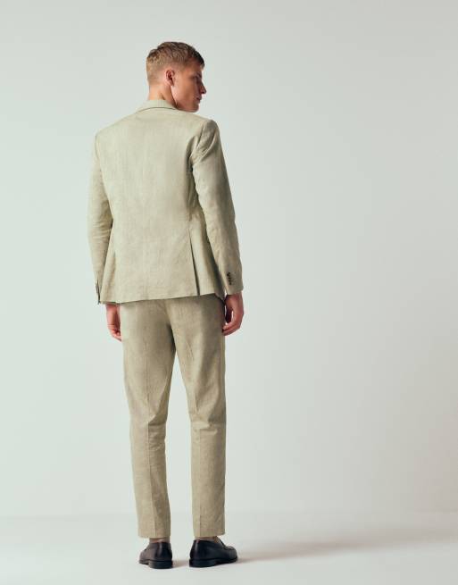 Abercrombie & Fitch linen blend collins slim suit pants in green - part of  a set | ASOS