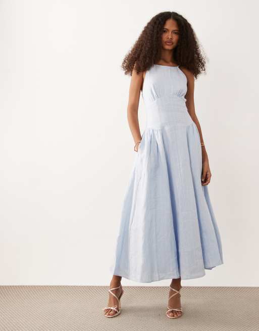 pact fit & flare dress JULIA ALLERT - Formal Fitted Dress With White Collar - Office To Evening  Style | Light Blue main image 0