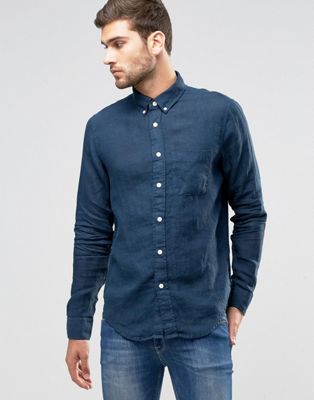 Abercrombie \u0026 Fitch Linen Shirt In Blue 