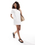 [Abercrombie & Fitch] Abercrombie & Fitch linen t-shirt dress in white XS WHITE