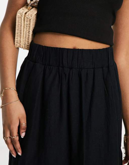 Abercrombie & Fitch - Linnen maxi-rok in zwart, 4 van 4