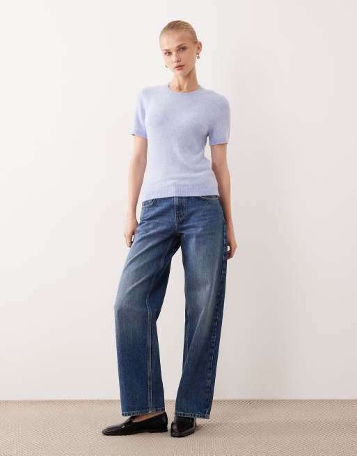 Abercrombie & Fitch – Ljusblå, stickad t-shirt, 2 av 4