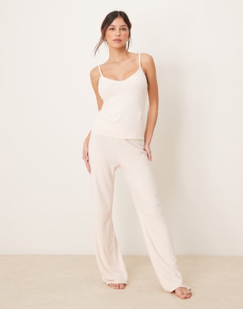 Abercrombie & Fitch – Ljusrosa pyjamasbyxor i pointelle, del av set - view 1