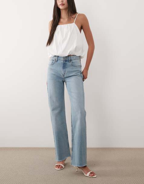 Abercrombie & Fitch – Locker geschnittene Jeans im Stil der 90er Jahre mit hohem Bund und Used-Waschung - view 1