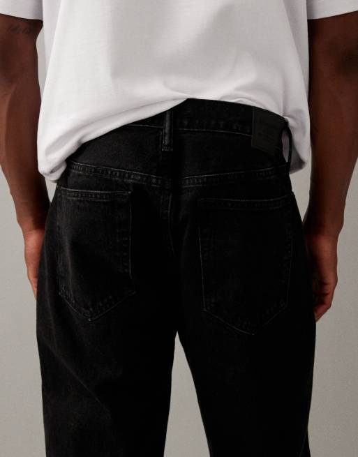 Abercrombie & Fitch – Locker geschnittene Jeans in schwarzer Waschung, 4 von 7