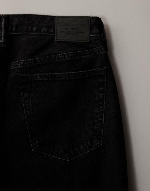 Abercrombie & Fitch – Locker geschnittene Jeans in schwarzer Waschung, 6 von 7