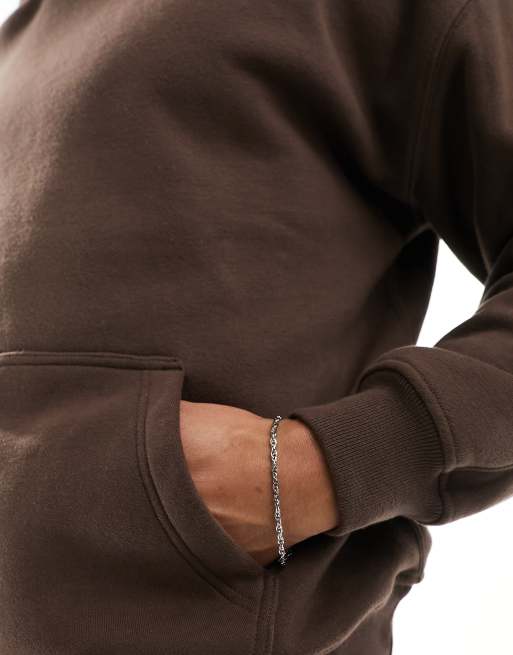 Abercrombie & Fitch – Locker geschnittener Basic-Kapuzenpullover in Braun, 3 von 4