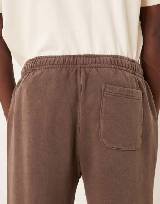 Abercrombie & Fitch logo cinch relaxed trackies in brown, 5 of 5