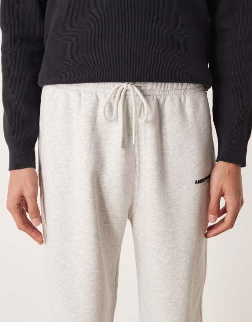 Abercrombie & Fitch logo detail relaxed cuffed jogger in grey, 5 of 5