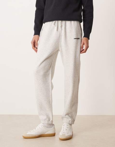 Abercrombie & Fitch logo detail relaxed cuffed sweatpants in gray - view 1