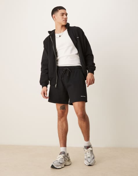 Abercrombie & Fitch logo drawstring fleece shorts in black - part of a set - view 1