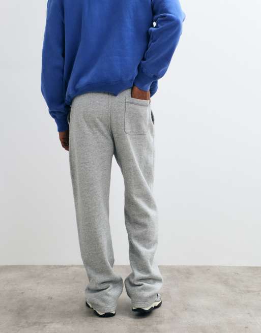 Abercrombie & Fitch logo open hem joggers in grey, 5 of 5