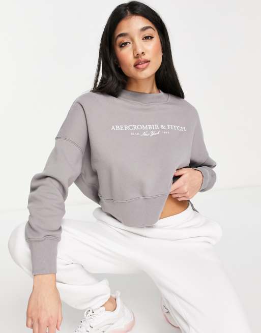 Abercrombie & Fitch logo sweat in grey | ASOS