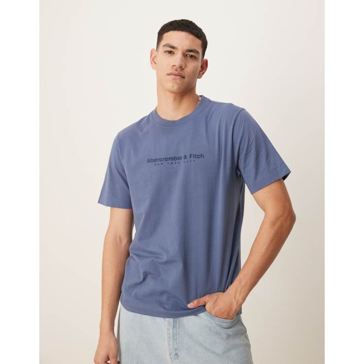 Abercrombie & Fitch logo T-shirt in blue | ASOS