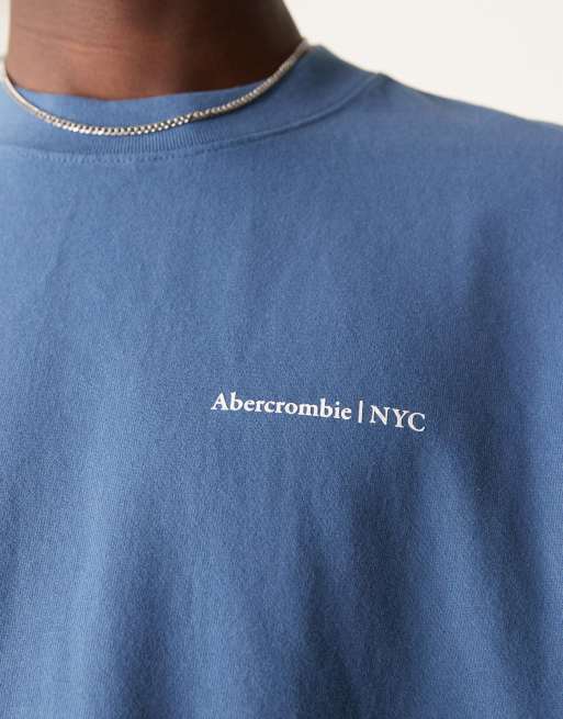 Abercrombie & Fitch logo t-shirt in washed navy, 2 of 4