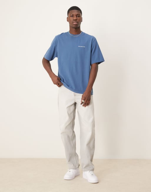 Abercrombie & Fitch logo t-shirt in washed navy, 4 of 4