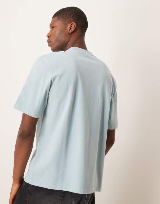 Abercrombie & Fitch logo t-shirt in washed teal, 3 of 4