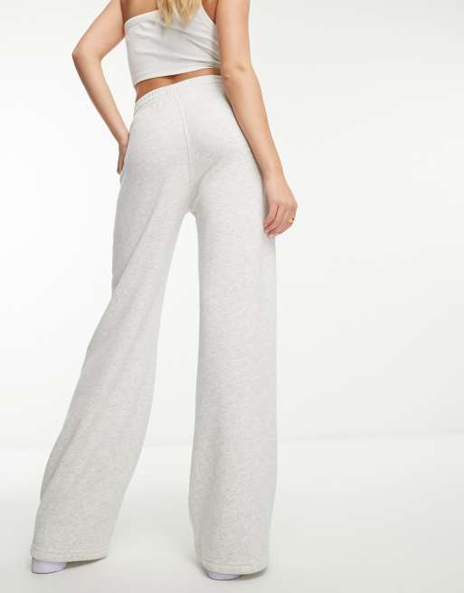 Abercrombie Fitch logo wide leg joggers in grey