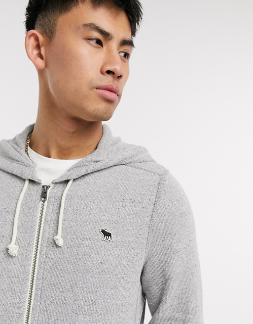 Abercrombie & Fitch logo zip through hoodie