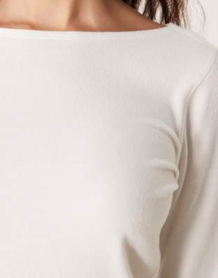 Abercrombie & Fitch Sleepwear Long Sleeve Pointelle Top In White