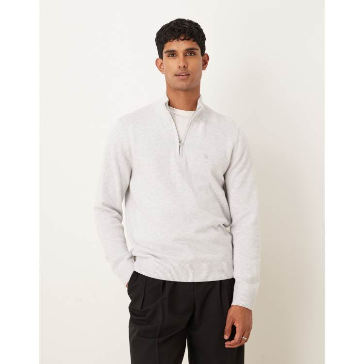 【Abercrombie & Fitch】Script Quarter Zip Sweatshirt Men's Icon Quarter-Zip Sweater | Men's Clearance