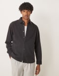 [Abercrombie & Fitch] Abercrombie & Fitch long sleeve cropped western denim shirt in black L Black denim