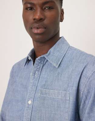 Abercrombie & Fitch Long Sleeve Denim Shirt In Blue