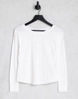 Abercrombie & Fitch long sleeve extra soft tee in white