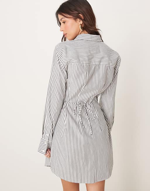 abercrombie t shirt dress Linen Blend Abercrombie Tall Length Linen-Blend Wide Strap Dress Black White over short sleeves Abercrombie & Fitch long sleeve