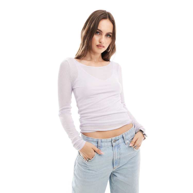 Sheer lilac top online