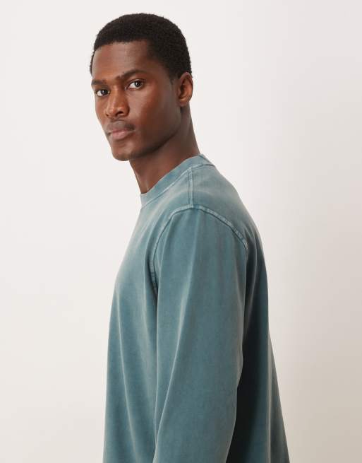 Abercrombie & Fitch long sleeve premium heavyweight top in blue, 4 of 5