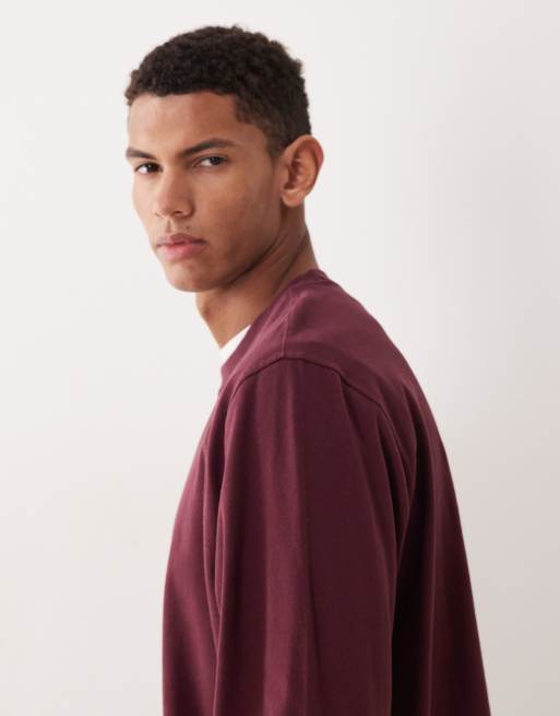 Abercrombie & Fitch long sleeve premium heavyweight top in red, 4 of 5