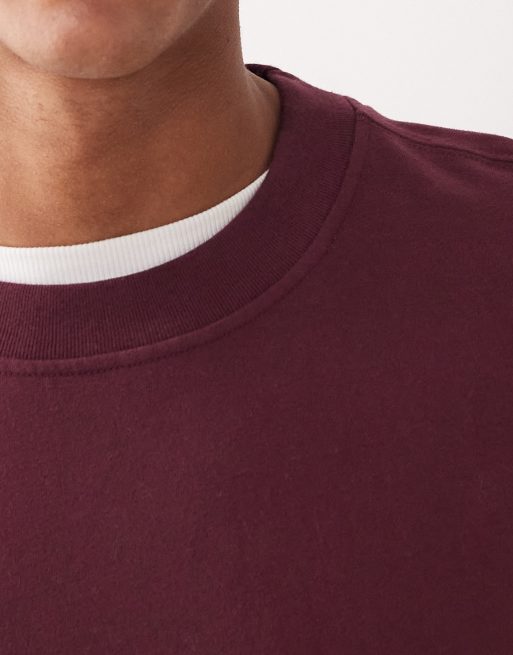 Abercrombie & Fitch long sleeve premium heavyweight top in red, 5 of 5