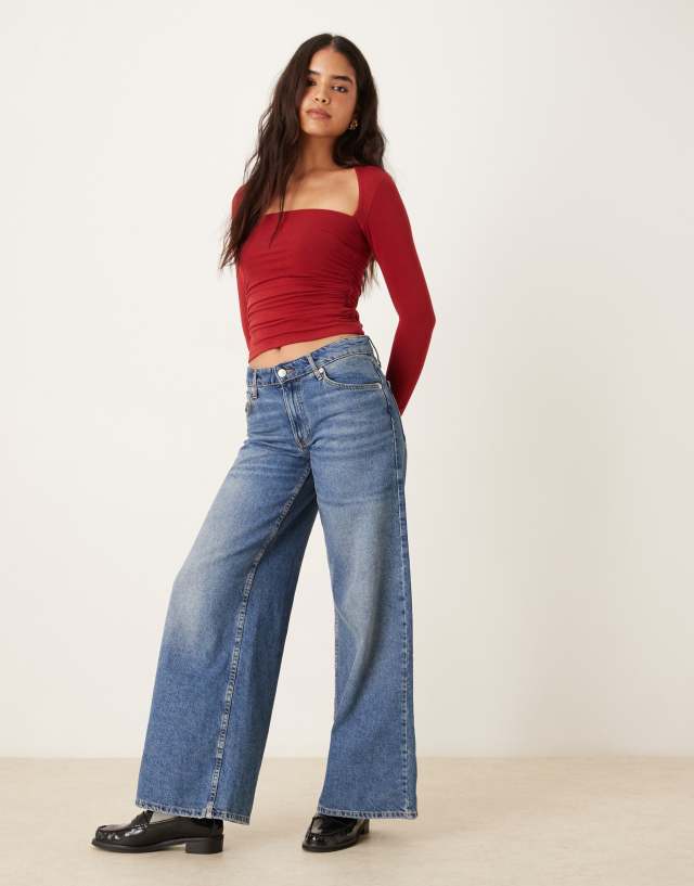 Abercrombie & Fitch long sleeve seamless ava top in burgundy | ASOS