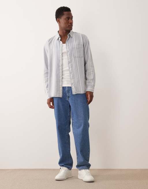 Abercrombie & Fitch long sleeve shirt in blue stripe, 2 of 5