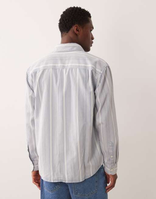 Abercrombie & Fitch long sleeve shirt in blue stripes, 3 of 5