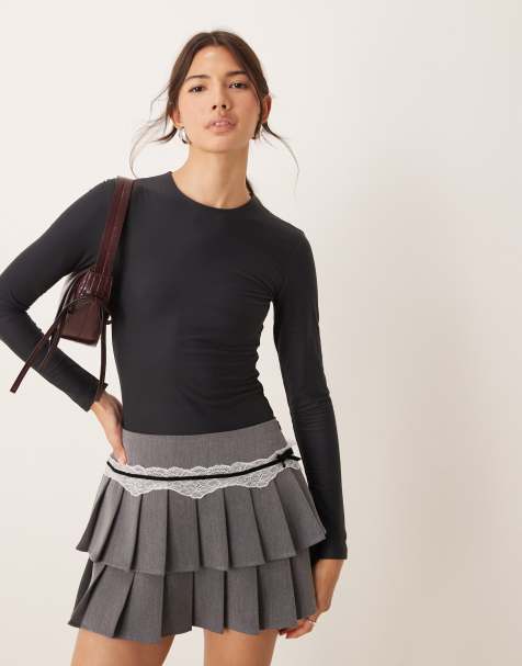 Abercrombie & Fitch long sleeve soft matte bodysuit in black - view 1
