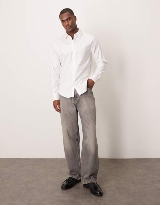Abercrombie & Fitch long sleeve suit shirt in white, 2 of 4